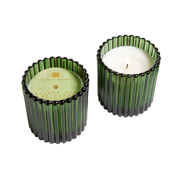 Balsam Fir & Cedar Candle In Green Glass 7oz. Ctn. 6