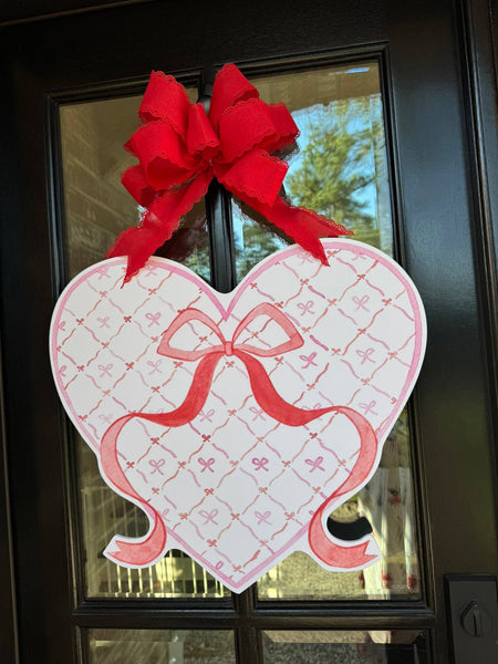 Isabella Heart with Bows Door Hanger