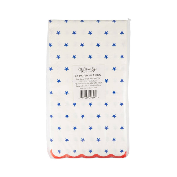 Blue Stars Scallop Guest Napkin (24ct)