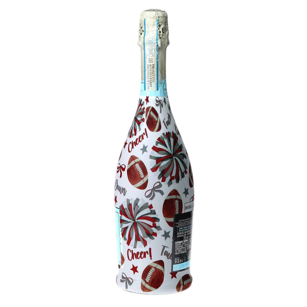 Crimson & Grey Game Day Prosecco Bottle Wrap