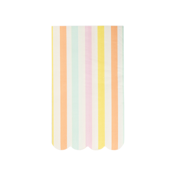Spring Stripe Scallop Paper Dinner Napkin