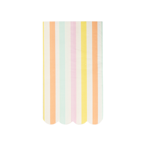 Spring Stripe Scallop Paper Dinner Napkin