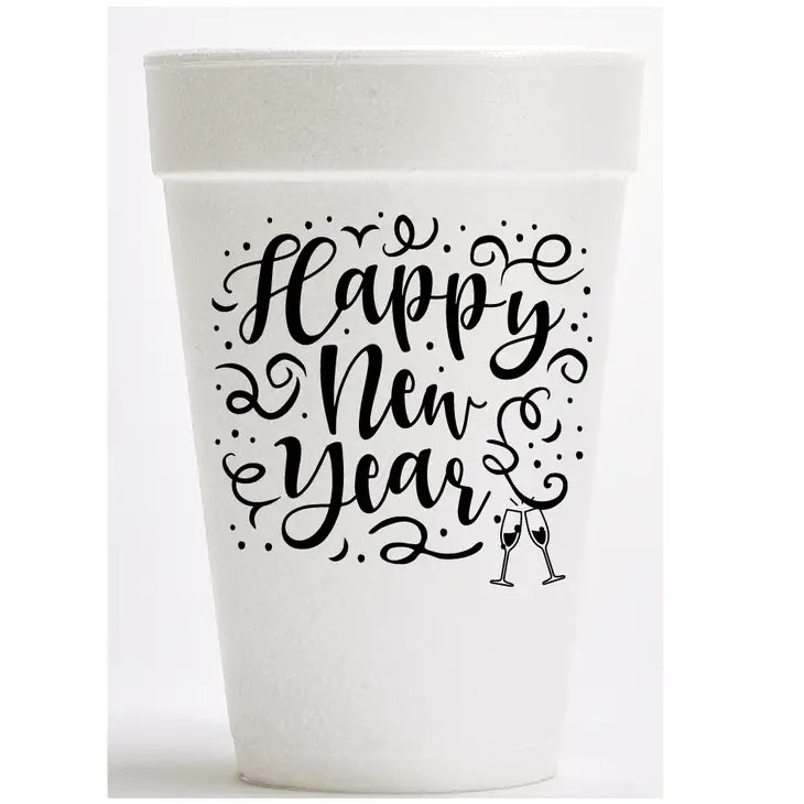 Happy New Year Foam Cups