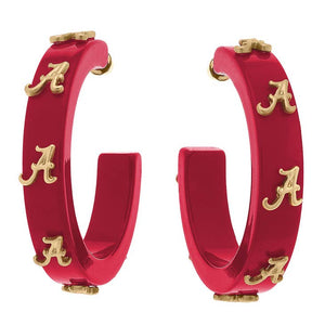 Alabama Crimson Tide Resin Hoop Earrings