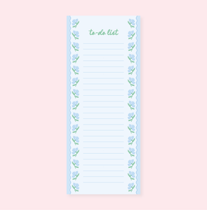 Blue Flower Wavy List Notepad