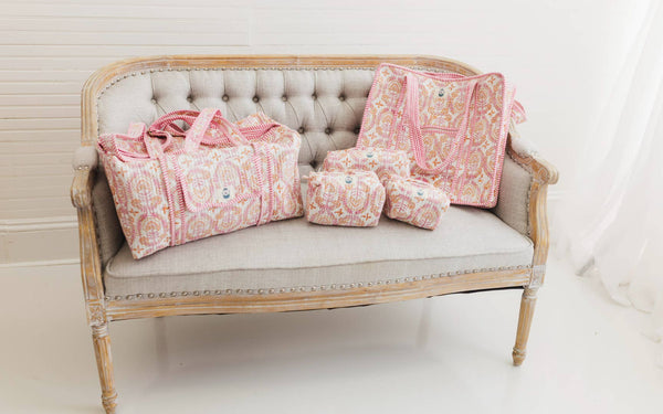 Dahlia | Quilted Cosmetic Bags-set of 3