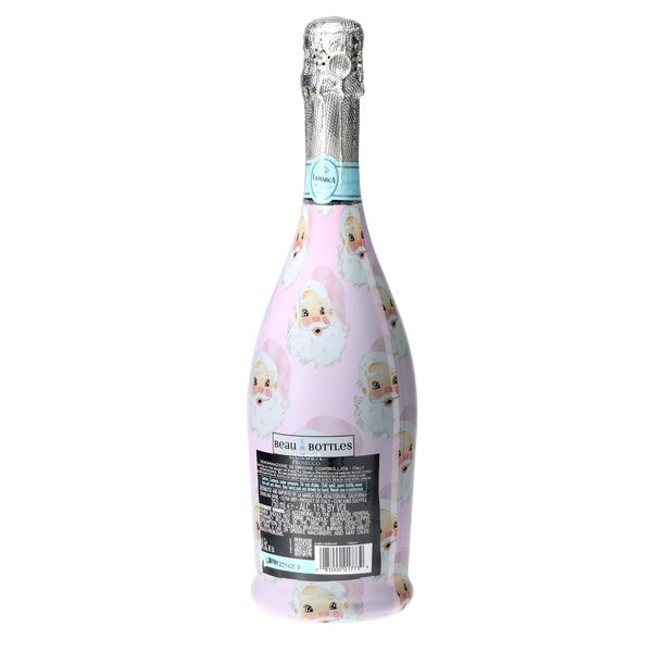 Limited Edition Watercolor Pink Santa Prosecco Bottle Wrap