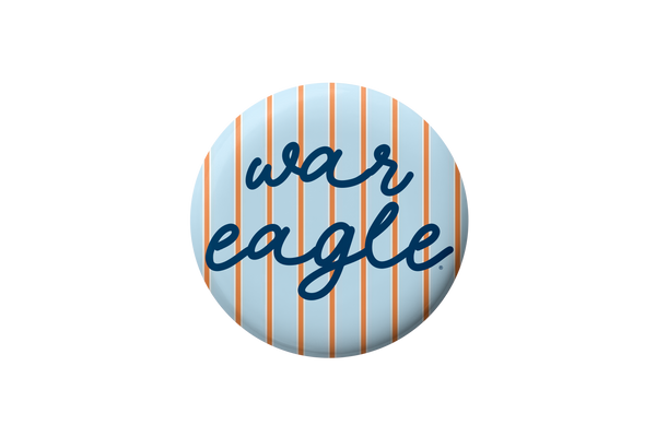 Auburn War Eagle Striped Button