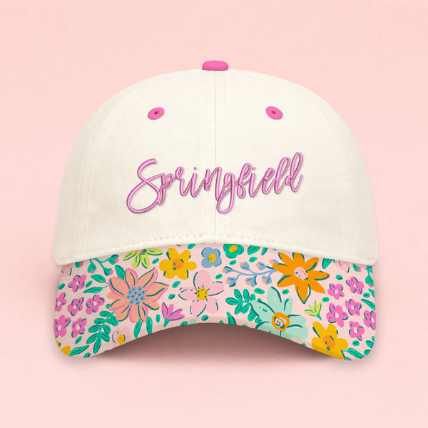Custom Homewood Embroidered Hat | Blush Rainbow Thistle: Bold Outline / Hot Pink