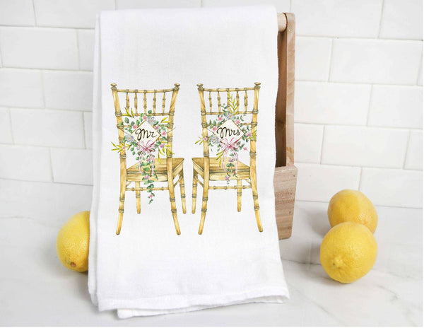 Mr and Mrs Wedding Tea Towel