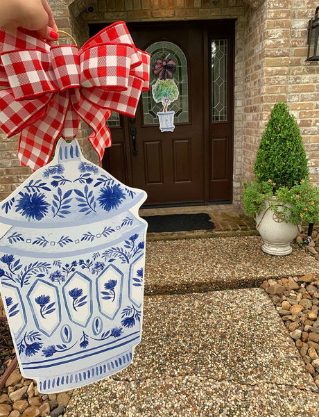 Dominique Blue and White Jar Door Hanger