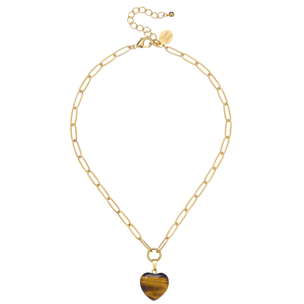 Audrey Heart Necklace: Pink Quartz