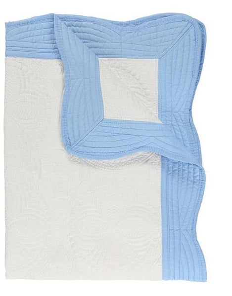 Heirloom Quilt - Baby Quilt Blanket : Blue Check Trim