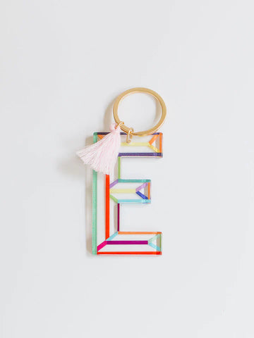 "E" Acrylic Letter Keychain