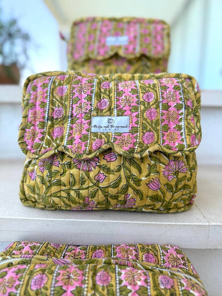 Large Block Printed Travel  Bags (Set of 3)