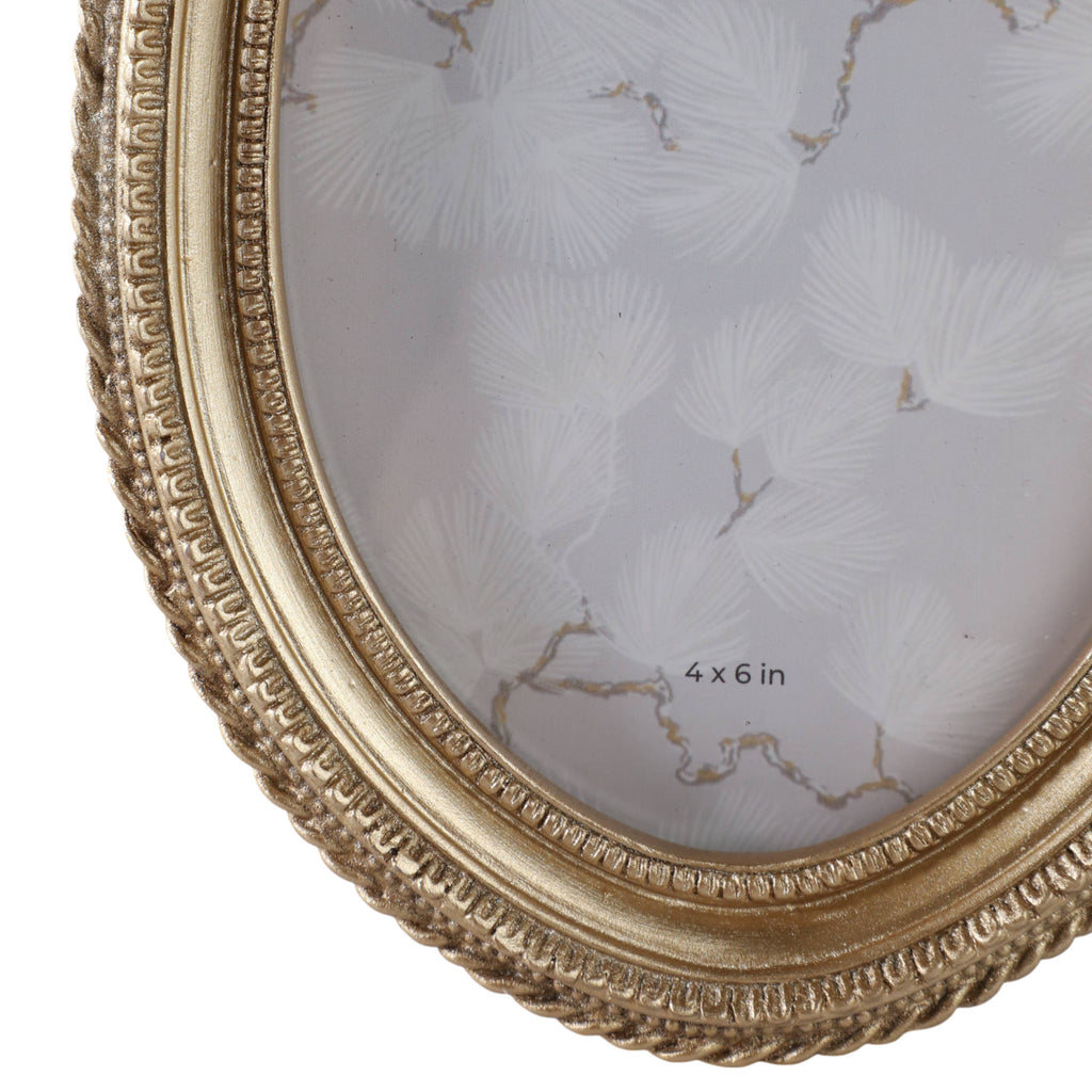 Photo Frame - Gold Polyresin Oval Coquette with Bow - Thumbnail 5