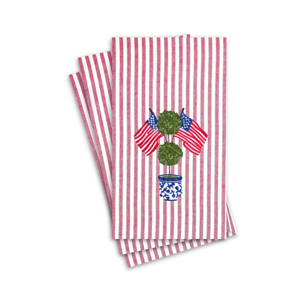 Fourth of July topiary Guest Napkins