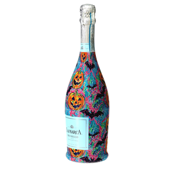 Preppy Halloween Bats Prosecco Bottle Wrap