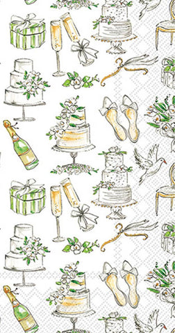 Paper Guest Towel Pack of 16 Wedding Cakes
