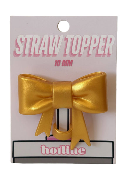 Large Bow Straw Toppers: Mint