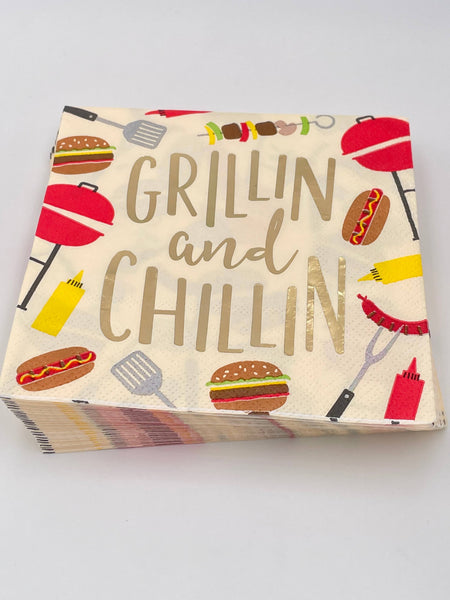 Cocktail Napkins | Grillin and Chillin - Foil - 20ct