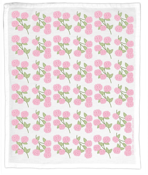 Pink Hydrangeas, Organic Cotton Tea Towel