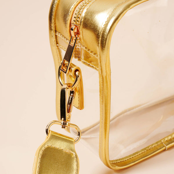 Game Day Clear Crossbody Bag: Silver