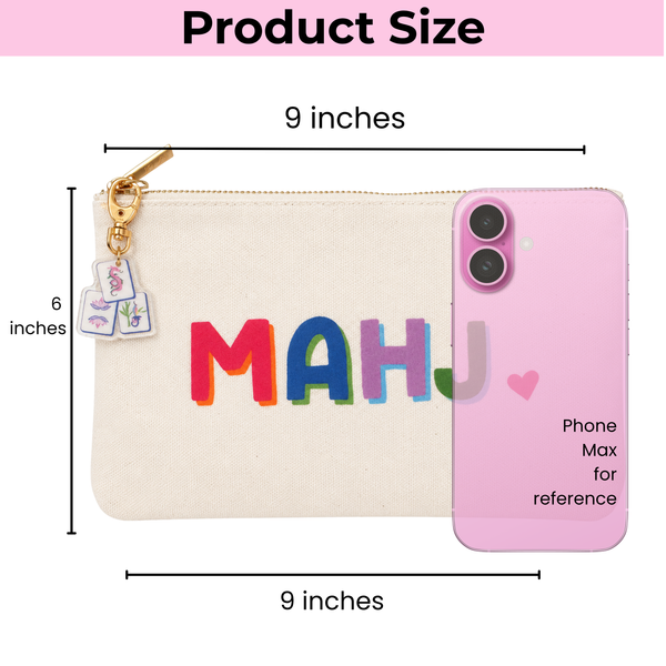 Mahjong Bag | Canvas mahjong gift bag w/ TILE zipper