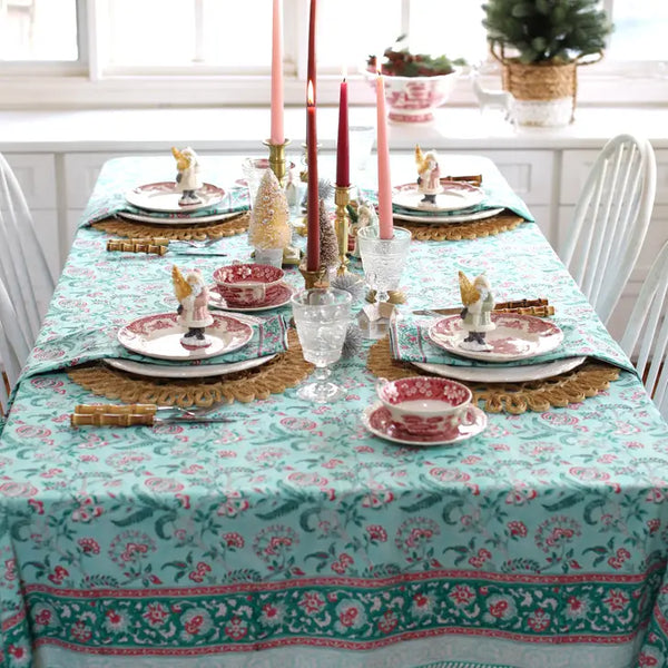 Tablecloth Lilibet Cranberry Mint
