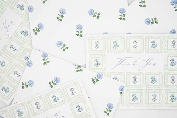 Hydrangea Thank You Folded Notecards