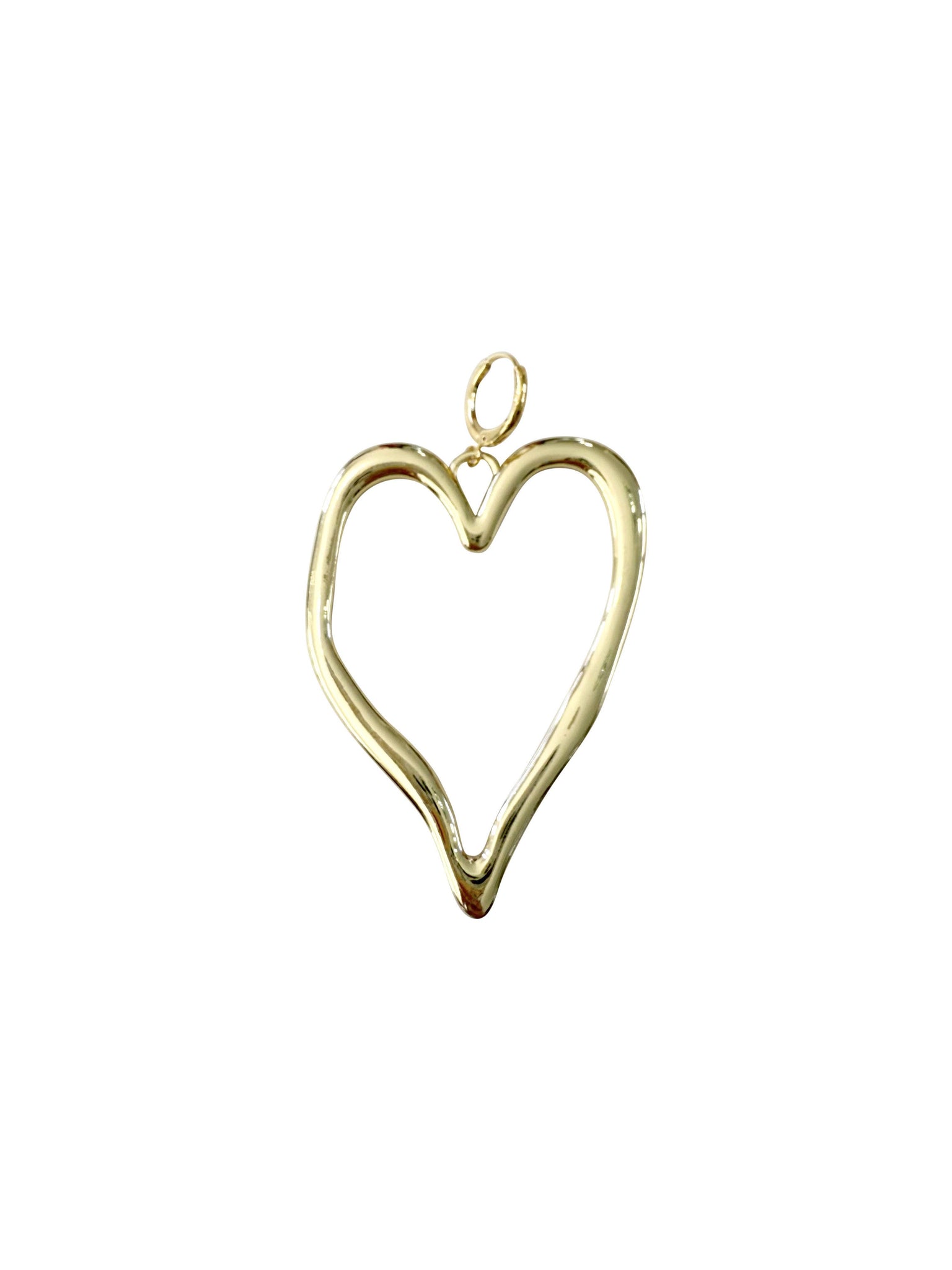 Large Gold Open Heart Scarf Charm - Jumbo Heart