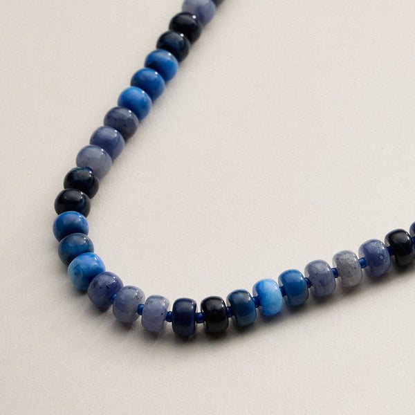 Beaded Necklace: Light Blue