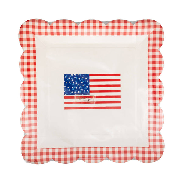 Gingham Flag Paper Plate - 10"