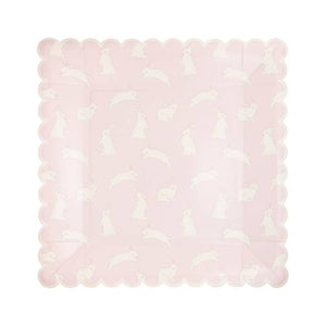 Bunny-Pattern Scalloped Paper Plate