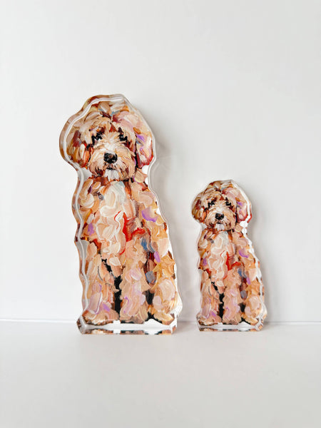 “Goldendoodle Classic” acrylic shelfie : Large Shelfie