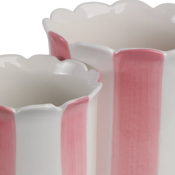 Pink Ceramic Striped Scallop