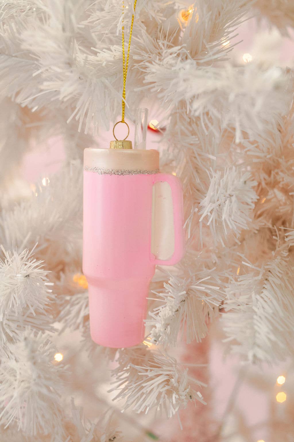 Bubblegum Pink Trendy Tumbler Christmas Ornament