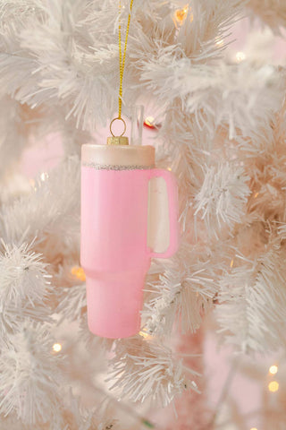 Bubblegum Pink Trendy Tumbler Christmas Ornament