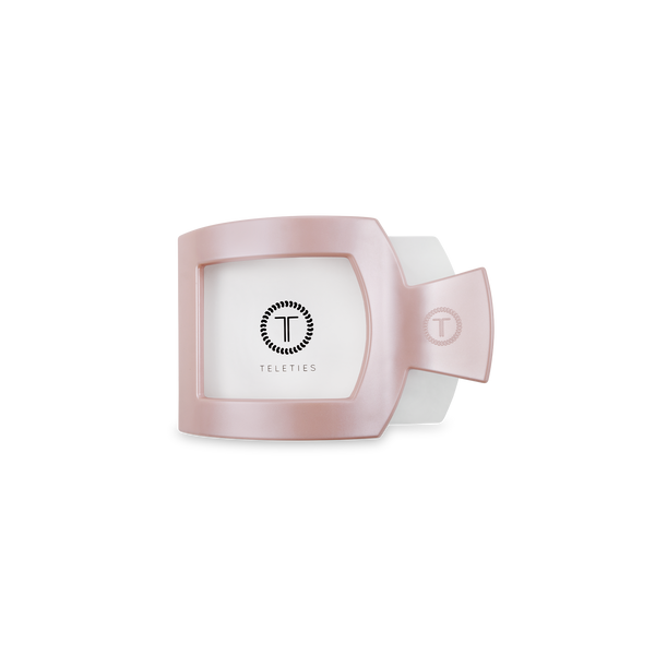 Square Flat Hair Clip | Small | Pearly Pink