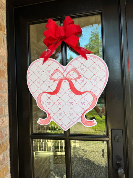 Isabella Heart with Bows Door Hanger