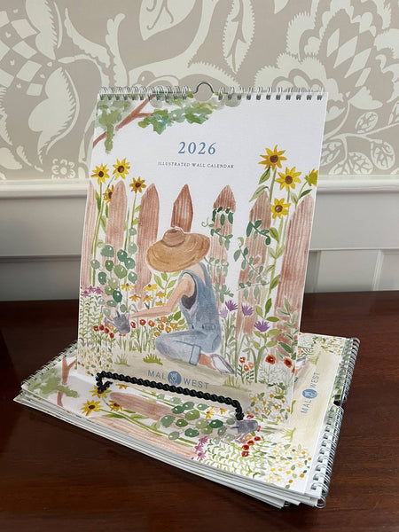 Watercolor Wall Calendar: 2026