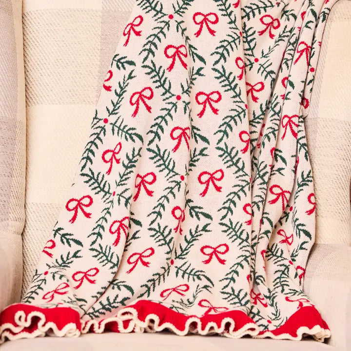 Holiday Trellis Knit Blanket