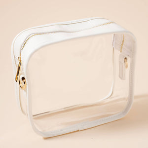 Game Day Clear Crossbody Bag: White