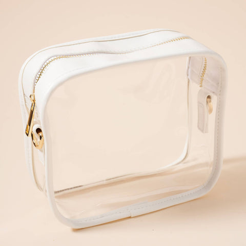 Game Day Clear Crossbody Bag: White