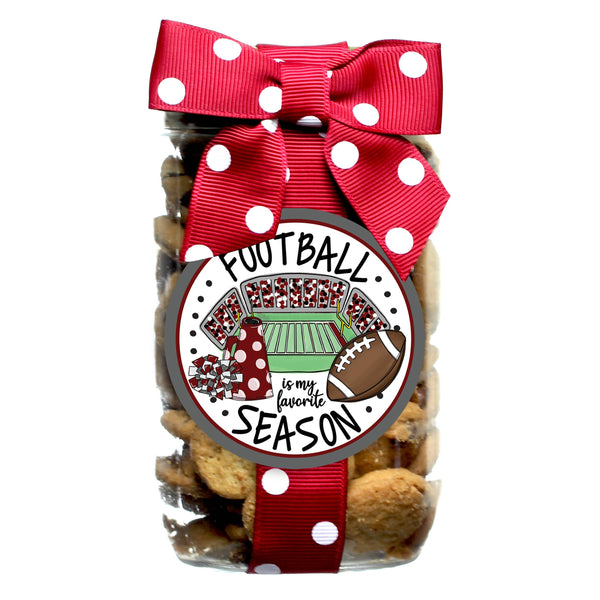 Cookie - Football - Pint Jars  : Chocolate Chip / Red & Black