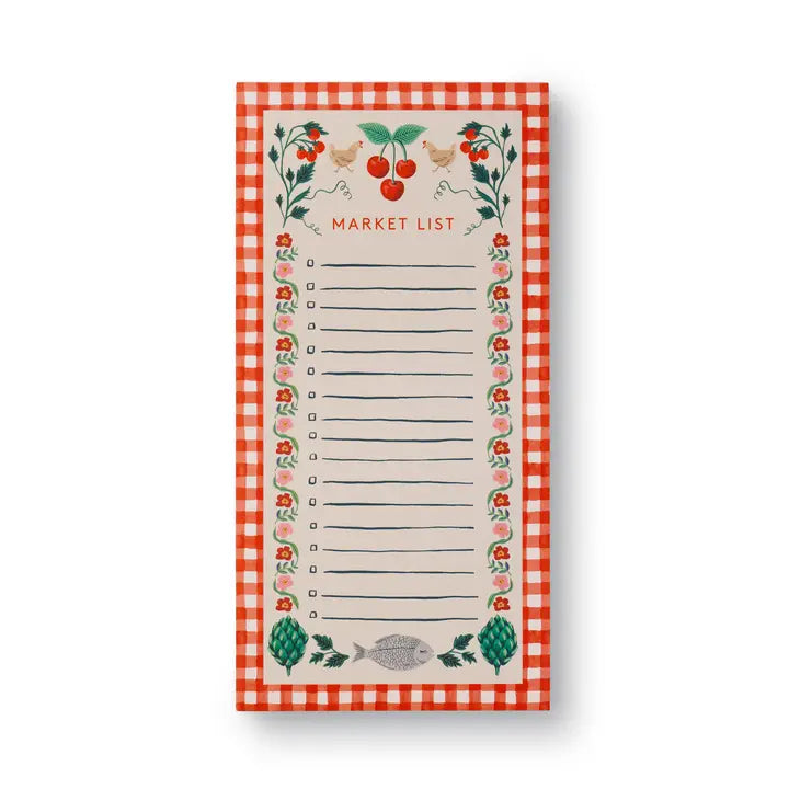 Rifle Paper Cherries Magnetic Market List Notepad