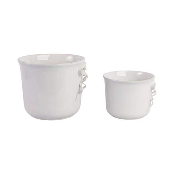 Planter White Ceramic Pretty Bow