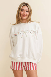 BOW ACCENT PULLOVER TOP