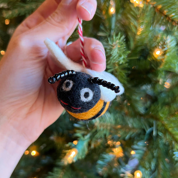 Bee Felt Wool Christmas Ornament
