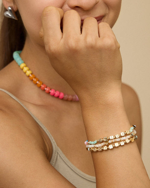Beaded Necklace: Light Blue